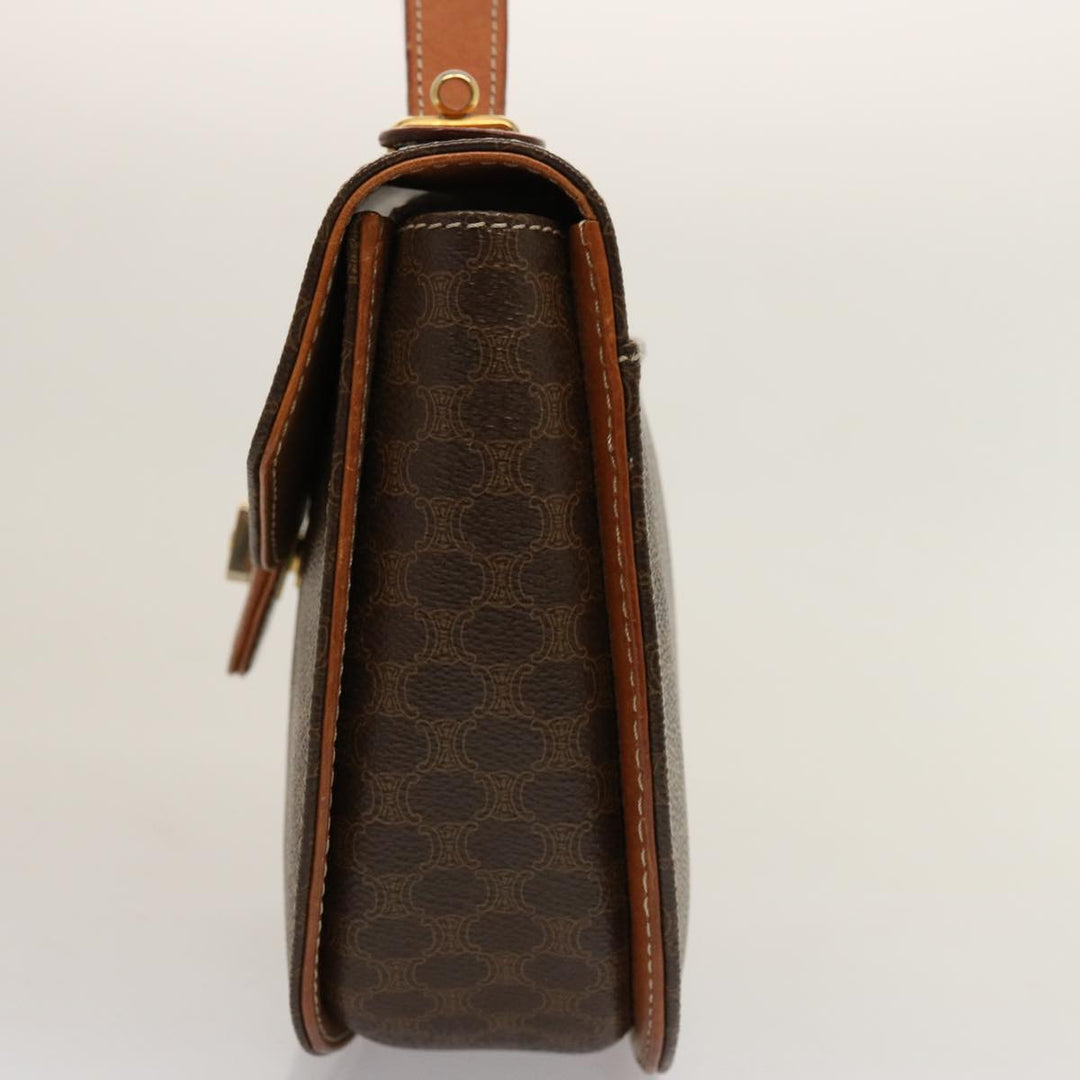 Celine Macadam Canvas Hand Bag PVC 2way Brown Auth 75809