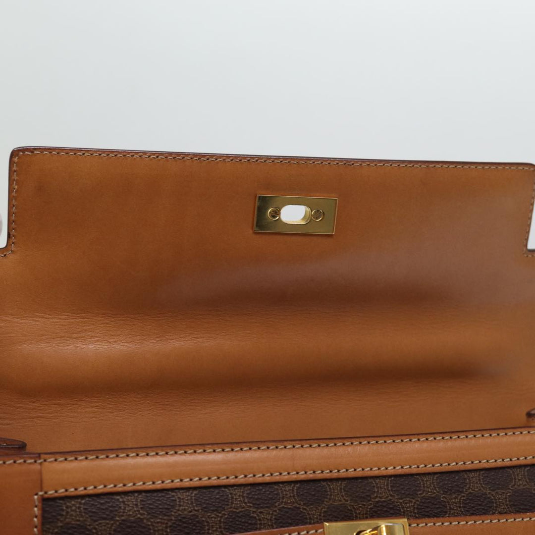 Celine Macadam Canvas Hand Bag PVC Brown Auth 75810
