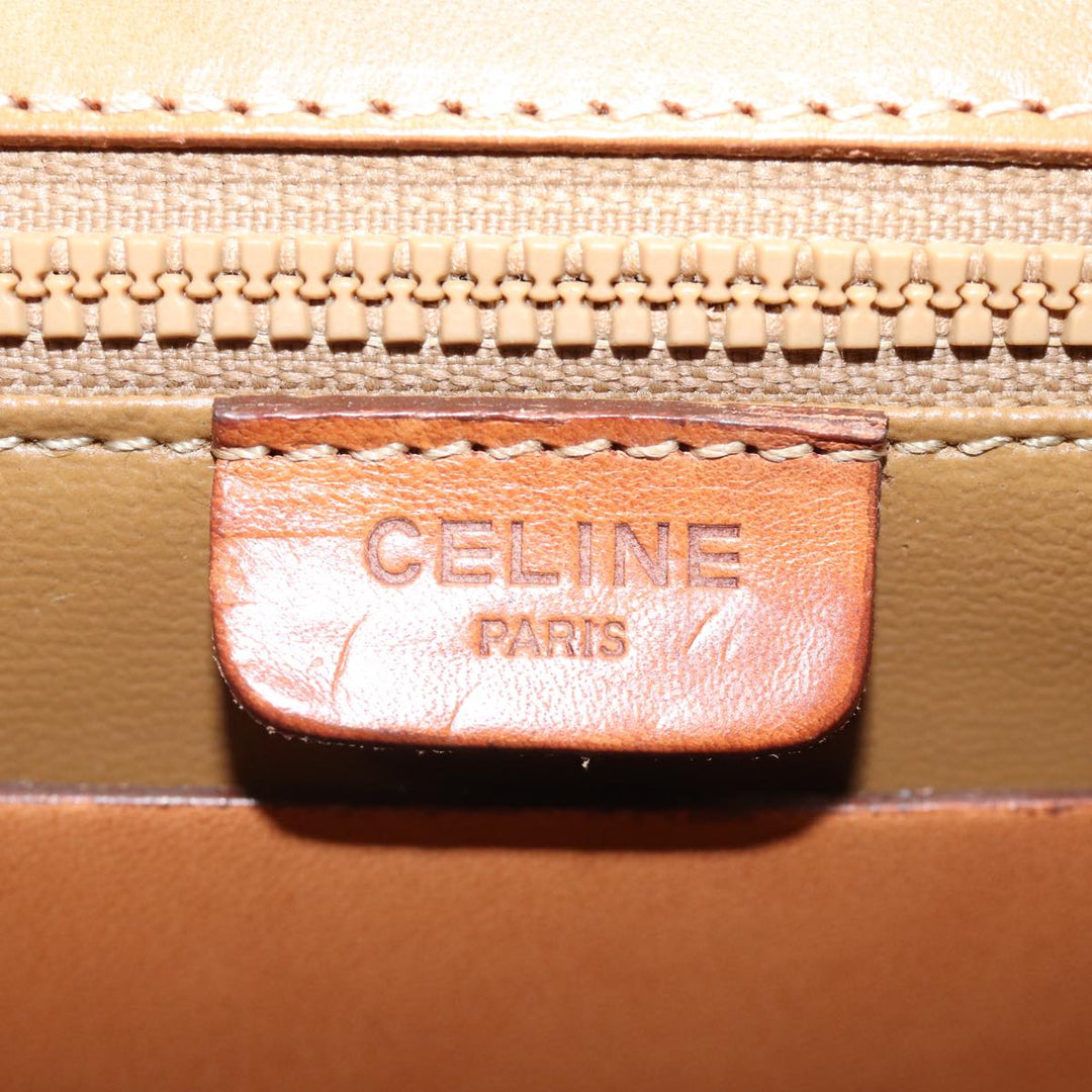 Celine Macadam Canvas Hand Bag PVC Brown Auth 75810