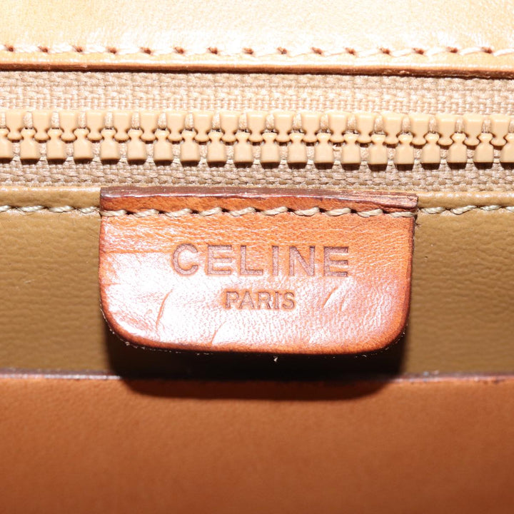 Celine Macadam Canvas Hand Bag PVC Brown Auth 75810