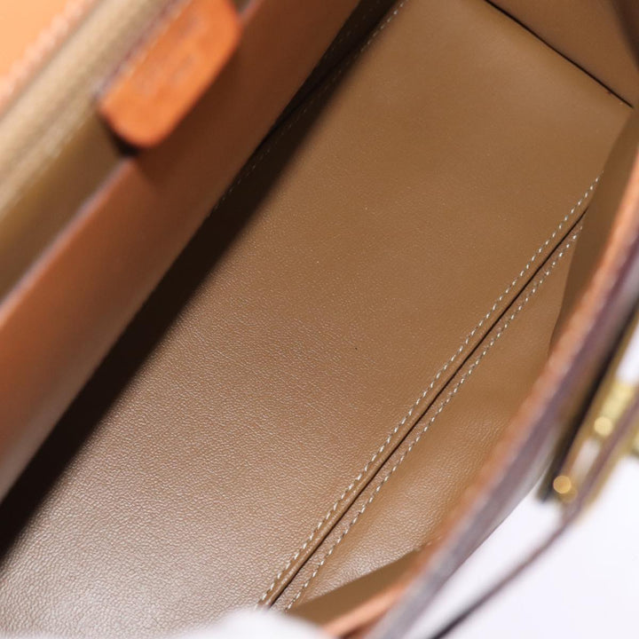 Celine Macadam Canvas Hand Bag PVC Brown Auth 75810