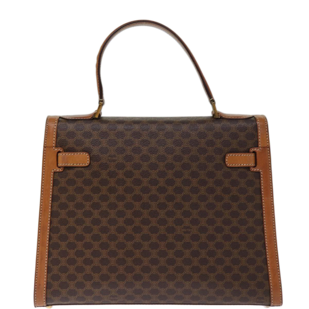 Celine Macadam Canvas Hand Bag PVC Brown Auth 75810