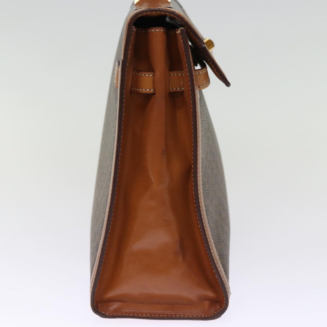 Celine Macadam Canvas Hand Bag PVC Brown Auth 75810