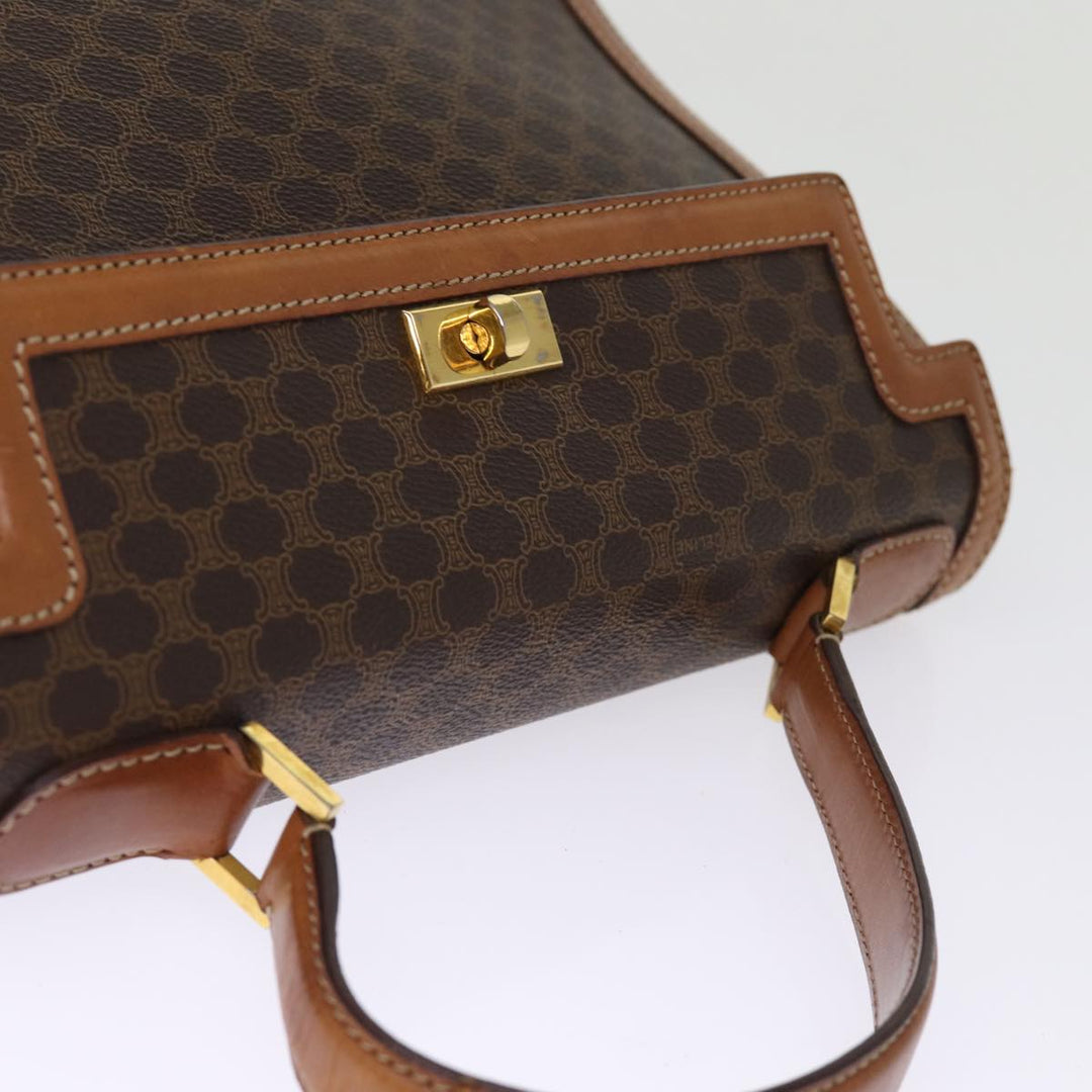 Celine Macadam Canvas Hand Bag PVC Brown Auth 75810