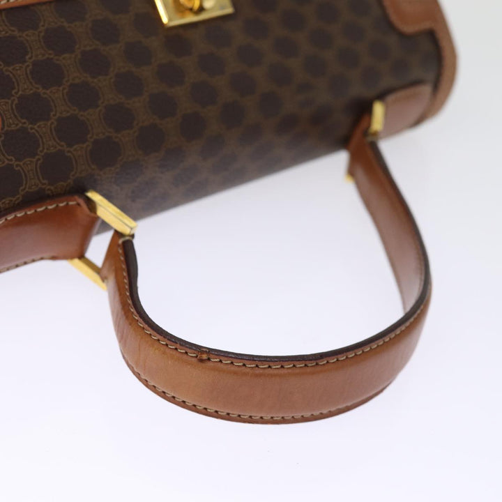 Celine Macadam Canvas Hand Bag PVC Brown Auth 75810