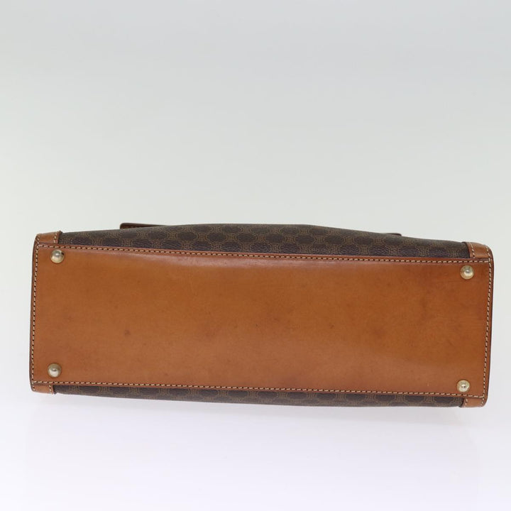 Celine Macadam Canvas Hand Bag PVC Brown Auth 75810