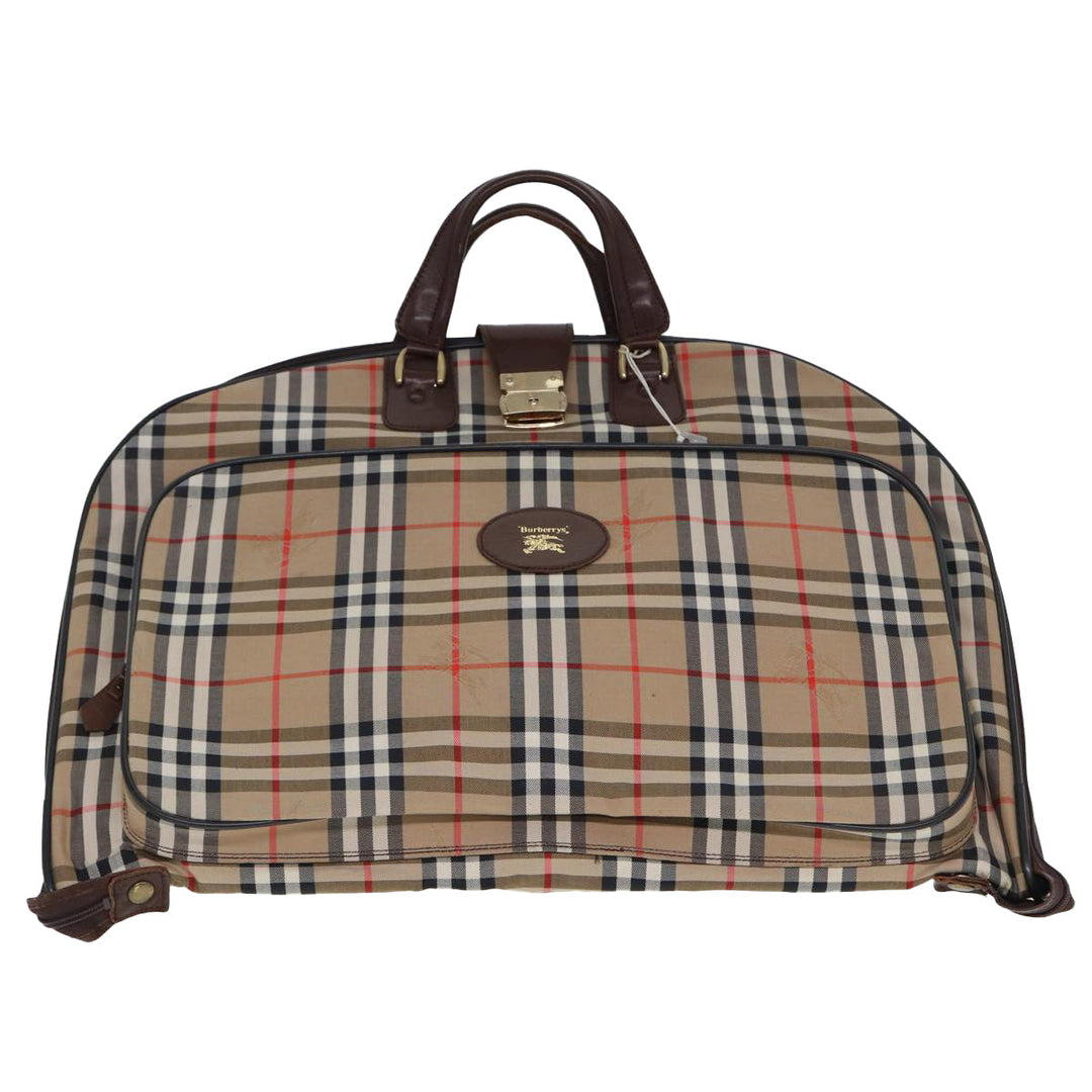 BurberrySs Nova Check Garment Cover Canvas Beige Brown Auth 75841