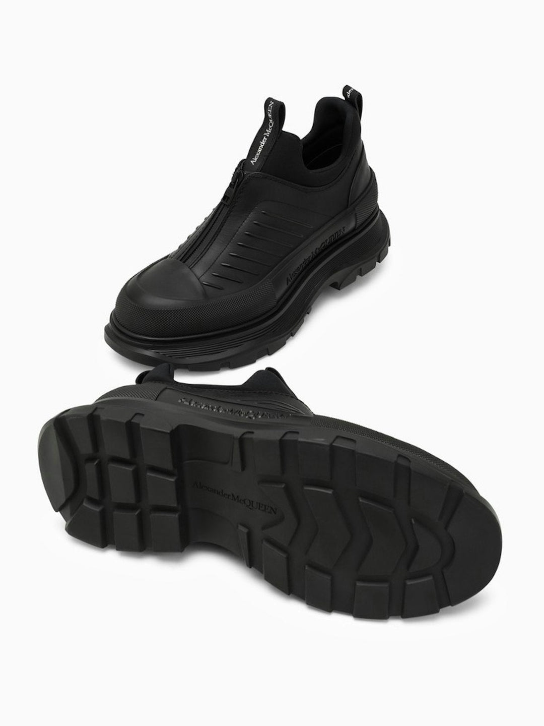 LOW BLACK LEATHER SLIP-ON