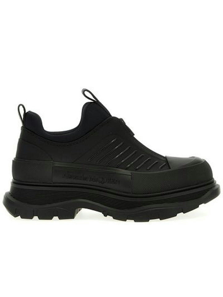 LOW BLACK LEATHER SLIP-ON