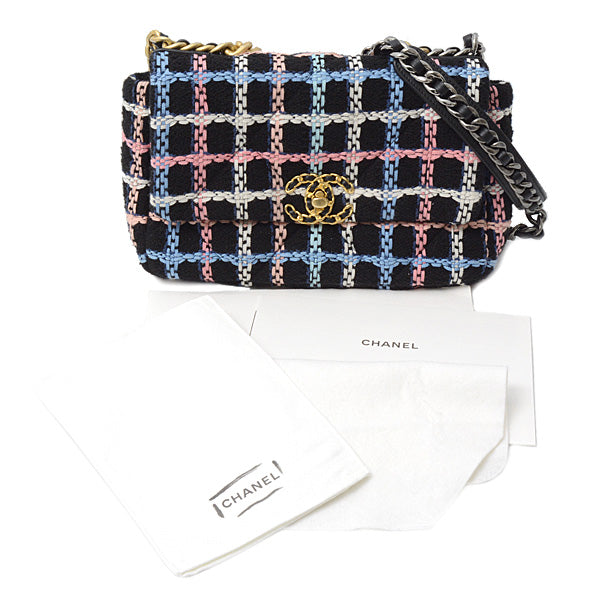 Top Quality Chanel Tweed 19 Chain Shoulder Bag