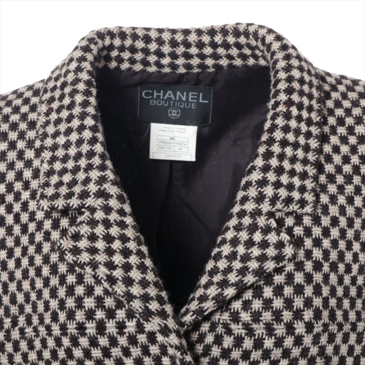Top Quality Chanel Coconut Button 95A Wool  Silk Coat 44  Beige √ó Brown P05266 TWIDE
