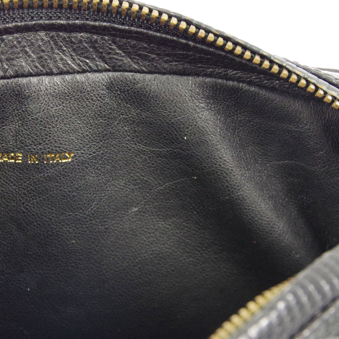 Top Quality Chanel * 1989-1991 Black Lizard Camera Bag Small Shoulder Bag