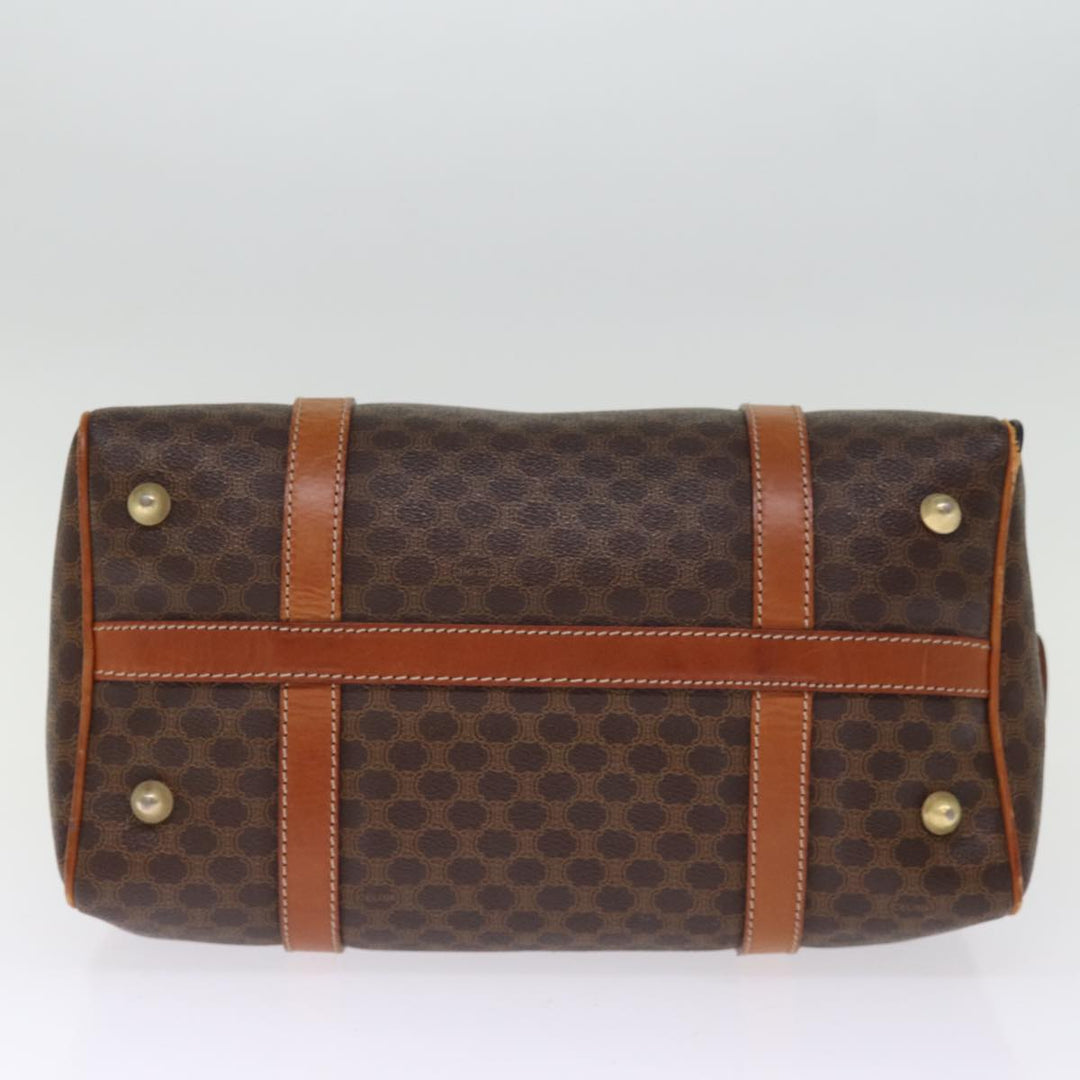 Celine Macadam Canvas Boston Bag PVC Leather Brown  76018