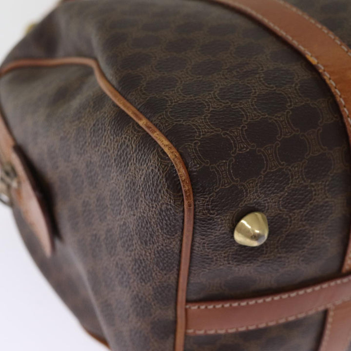 Celine Macadam Canvas Boston Bag PVC Leather Brown  76018