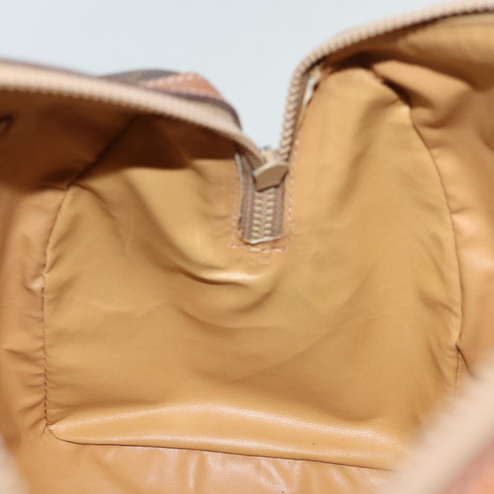Celine Macadam Canvas Boston Bag PVC Leather Brown  76018