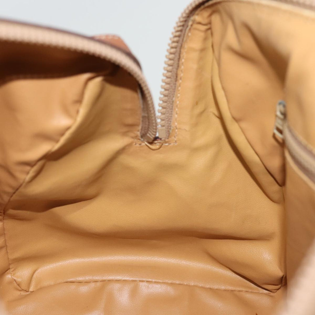 Celine Macadam Canvas Boston Bag PVC Leather Brown  76018