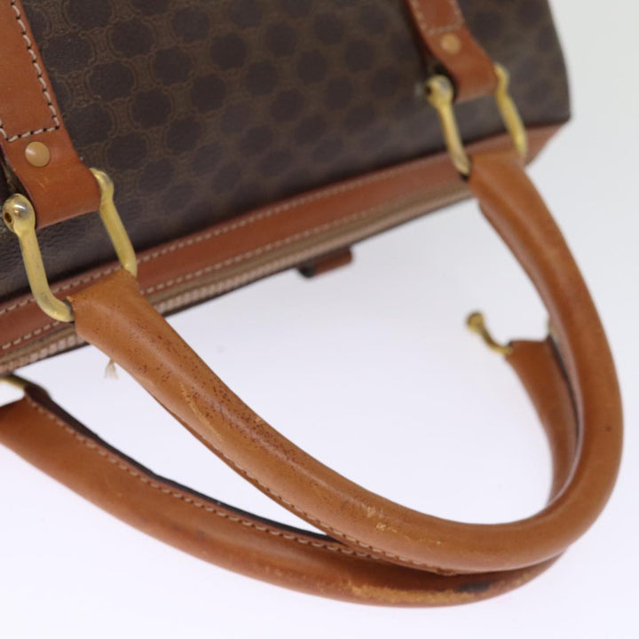 Celine Macadam Canvas Boston Bag PVC Leather Brown  76018