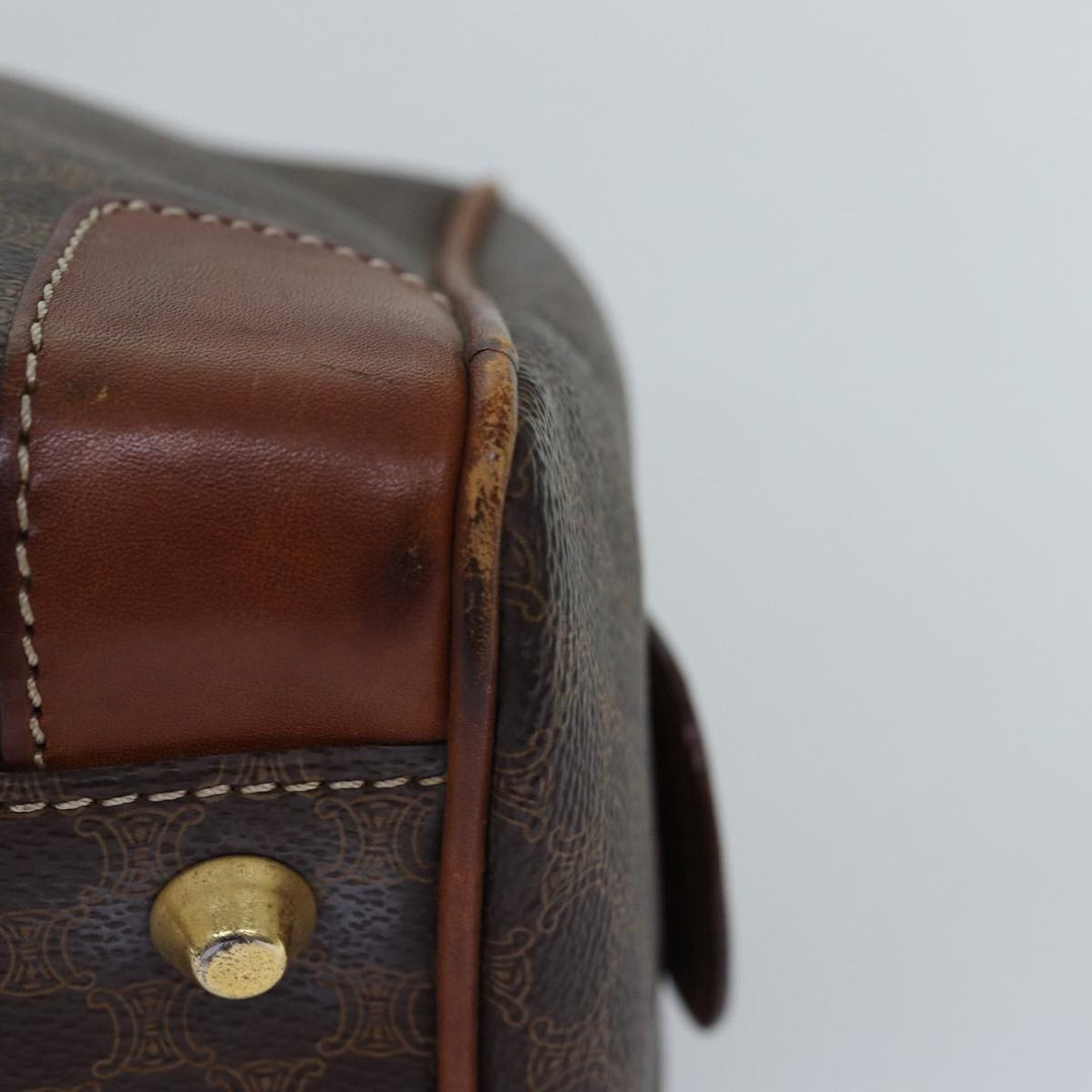 Celine Macadam Canvas Hand Bag PVC Brown Auth 76019