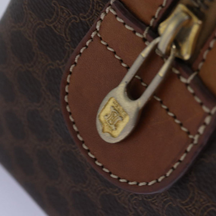 Celine Macadam Canvas Hand Bag PVC Brown Auth 76019