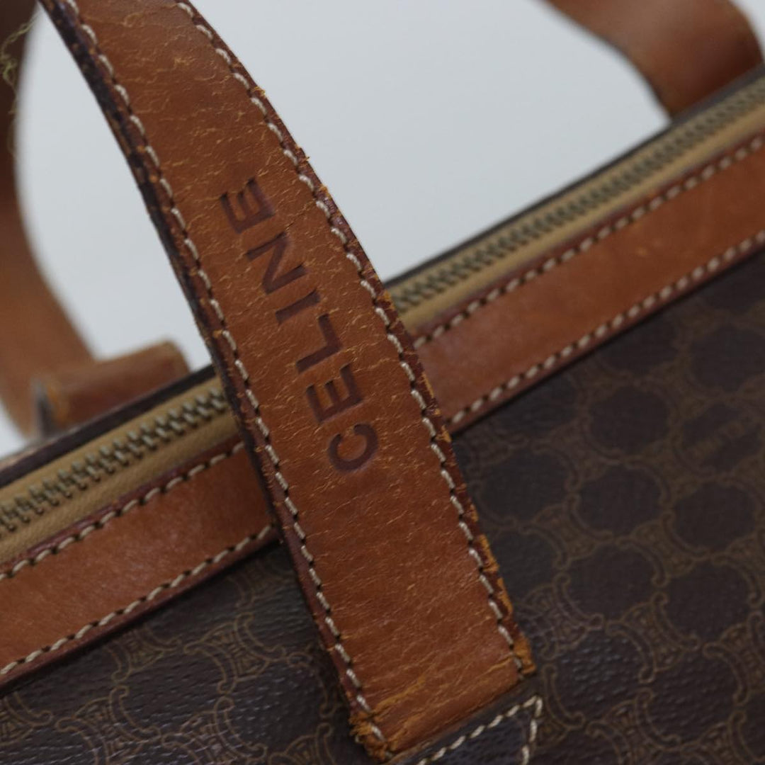 Celine Macadam Canvas Hand Bag PVC Brown Auth 76019