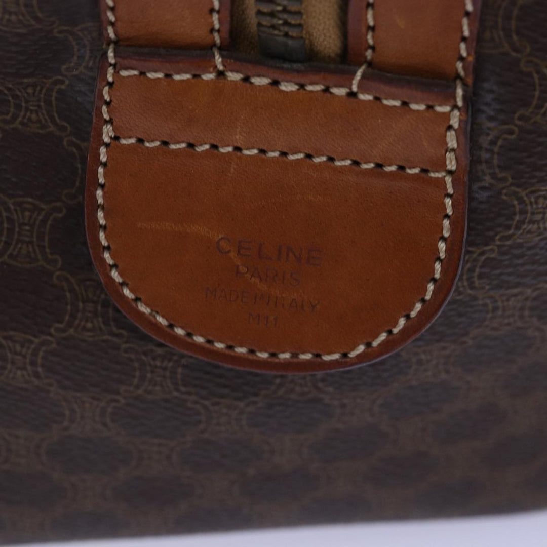 Celine Macadam Canvas Hand Bag PVC Brown Auth 76019
