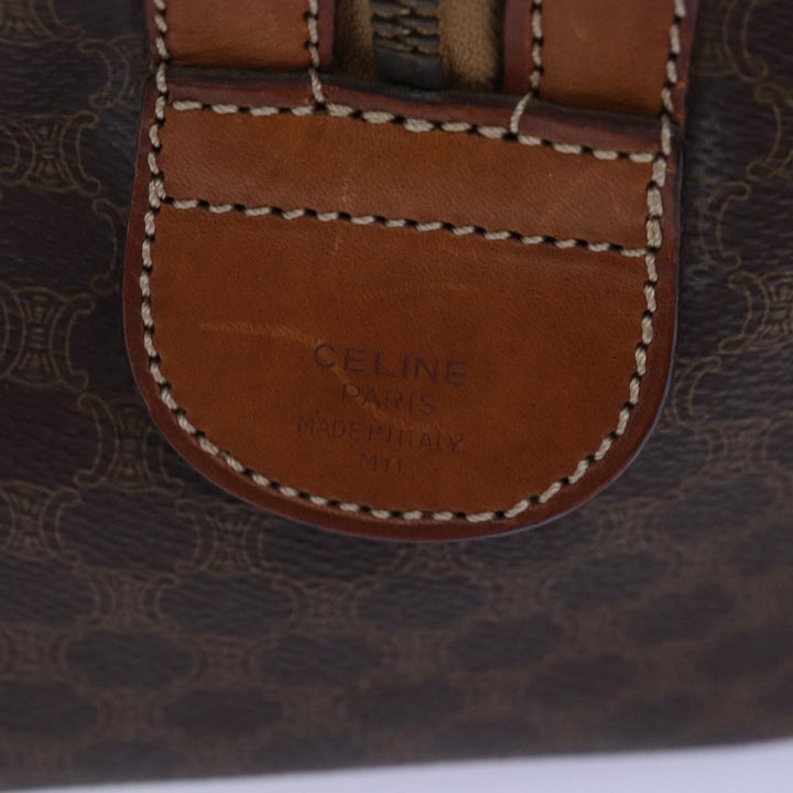Celine Macadam Canvas Hand Bag PVC Brown Auth 76019