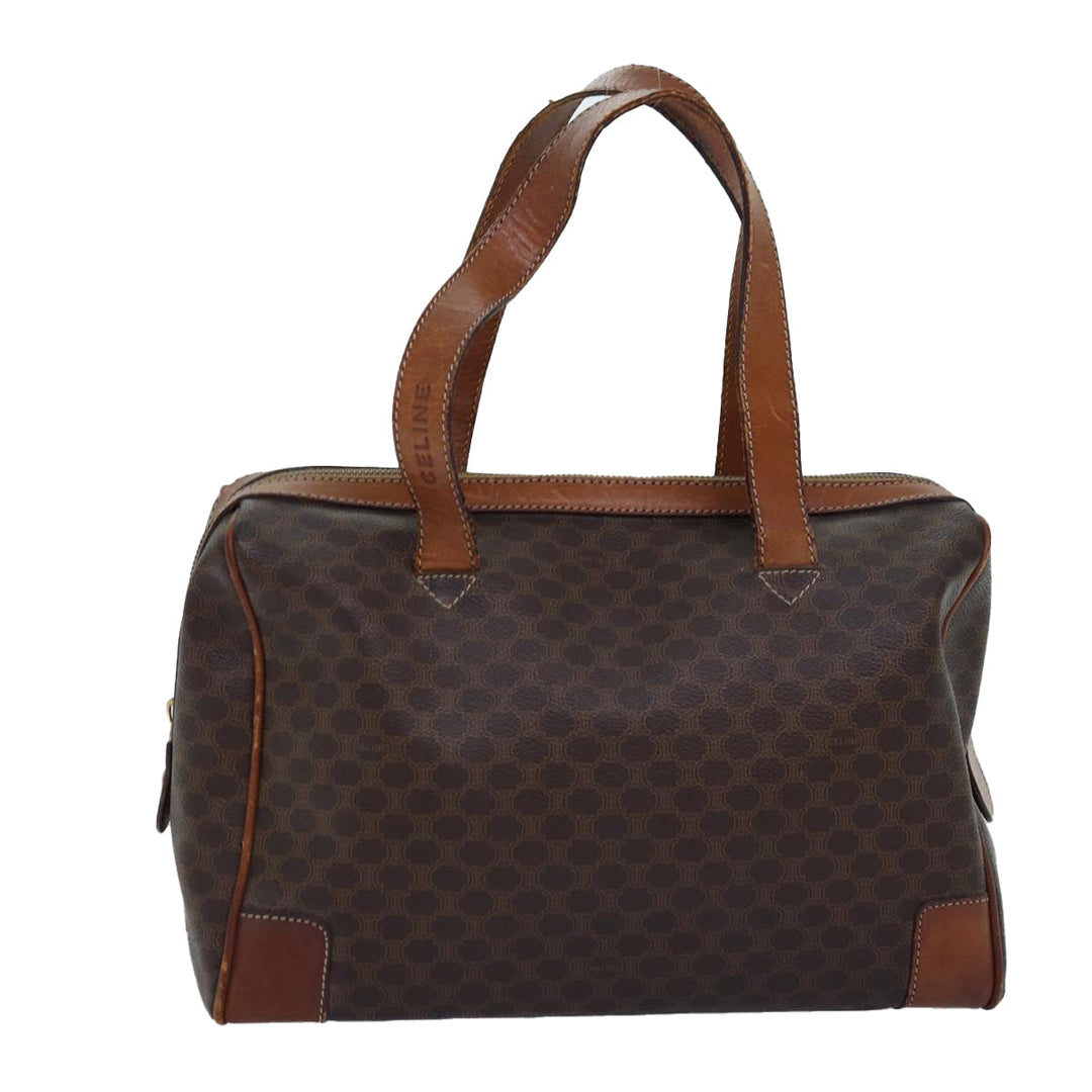 Celine Macadam Canvas Hand Bag PVC Brown Auth 76019