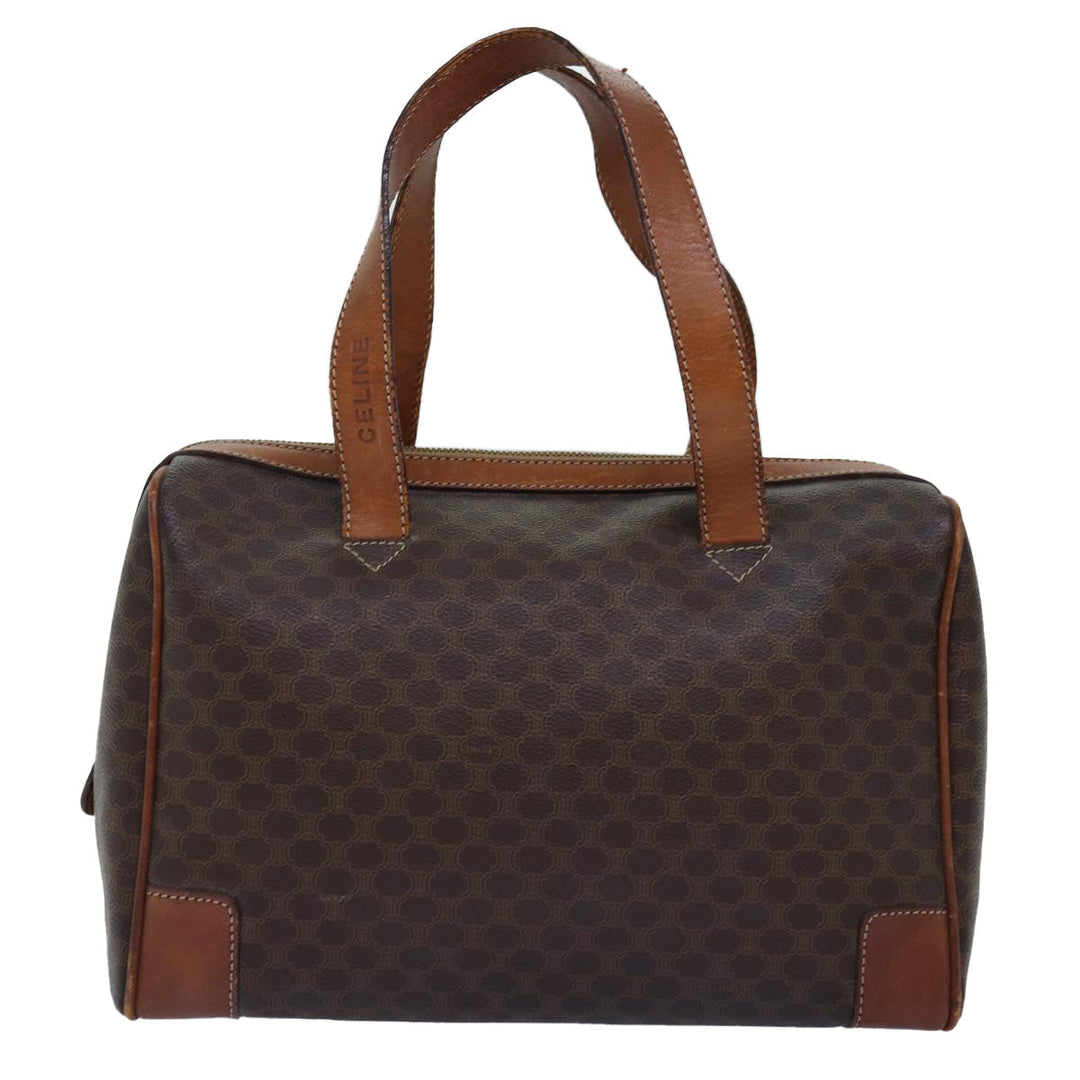 Celine Macadam Canvas Hand Bag PVC Brown Auth 76019