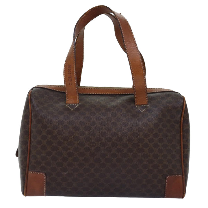 Celine Macadam Canvas Hand Bag PVC Brown Auth 76019