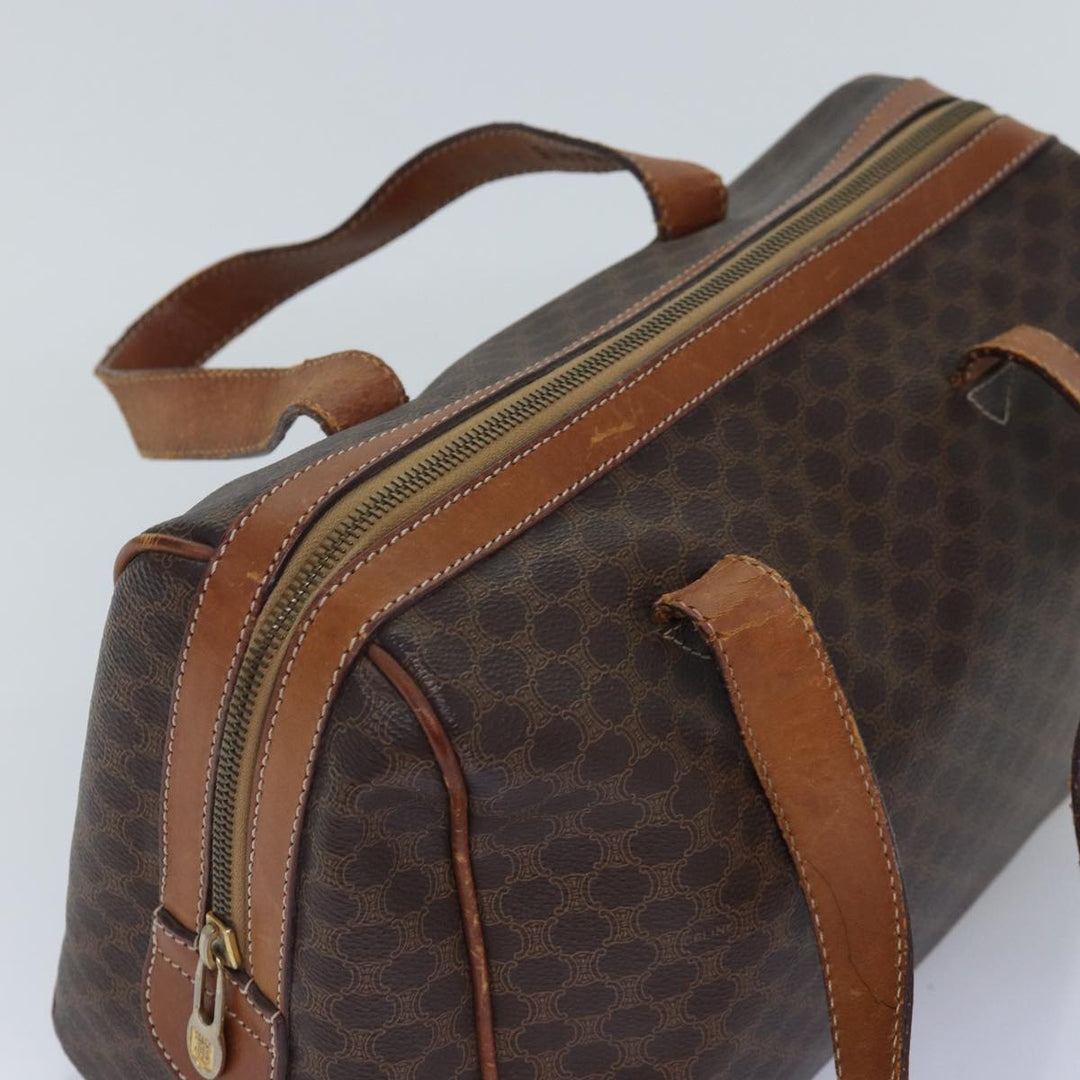 Celine Macadam Canvas Hand Bag PVC Brown Auth 76019