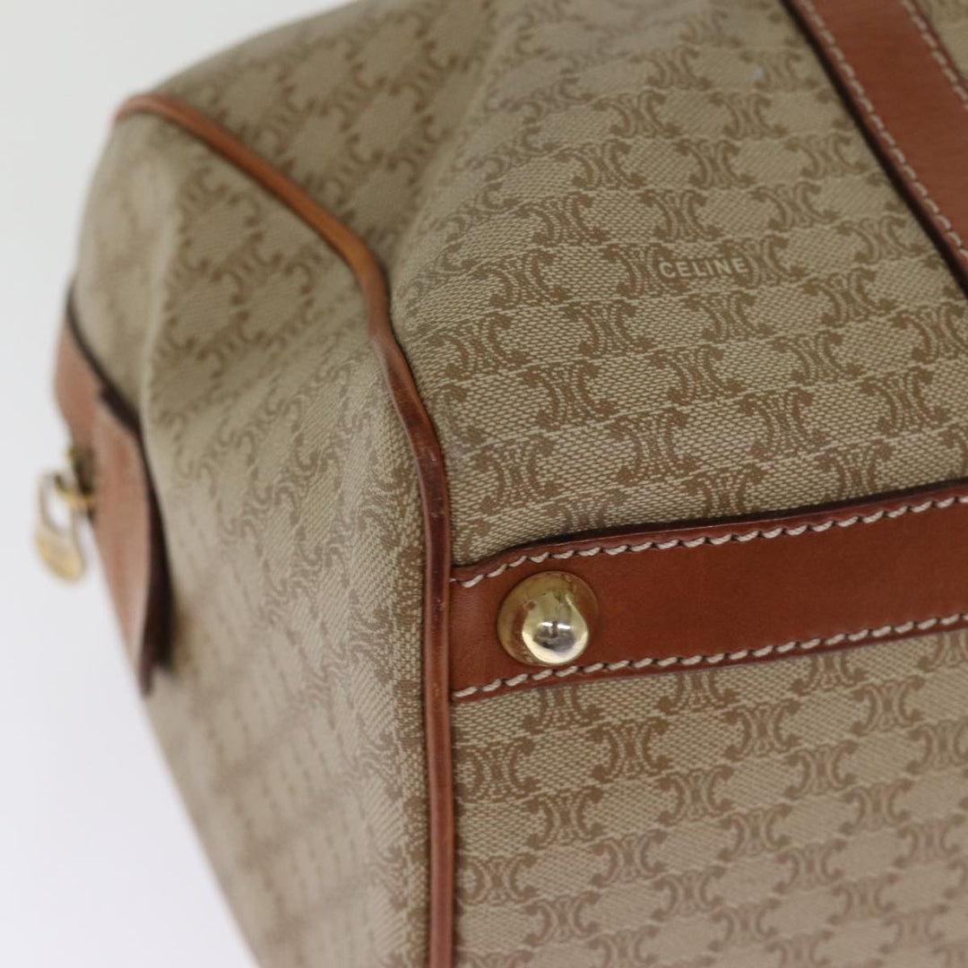 Celine Macadam Canvas Boston Bag Beige Auth 76020