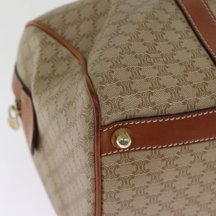 Celine Macadam Canvas Boston Bag Beige Auth 76020
