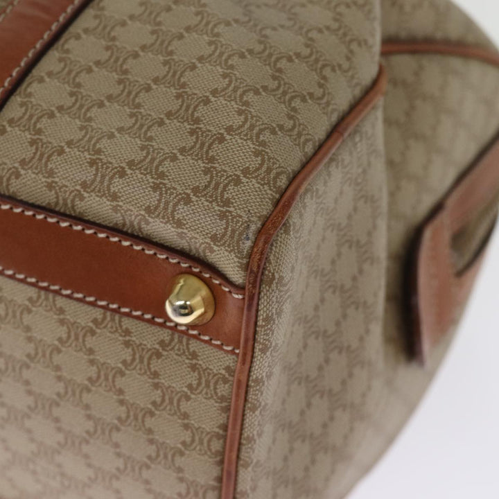 Celine Macadam Canvas Boston Bag Beige Auth 76020