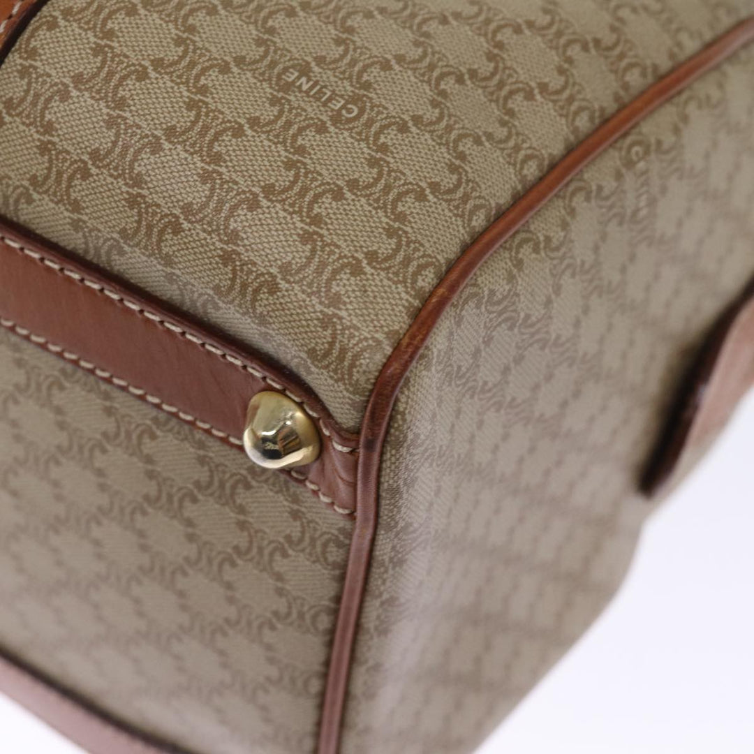 Celine Macadam Canvas Boston Bag Beige Auth 76020