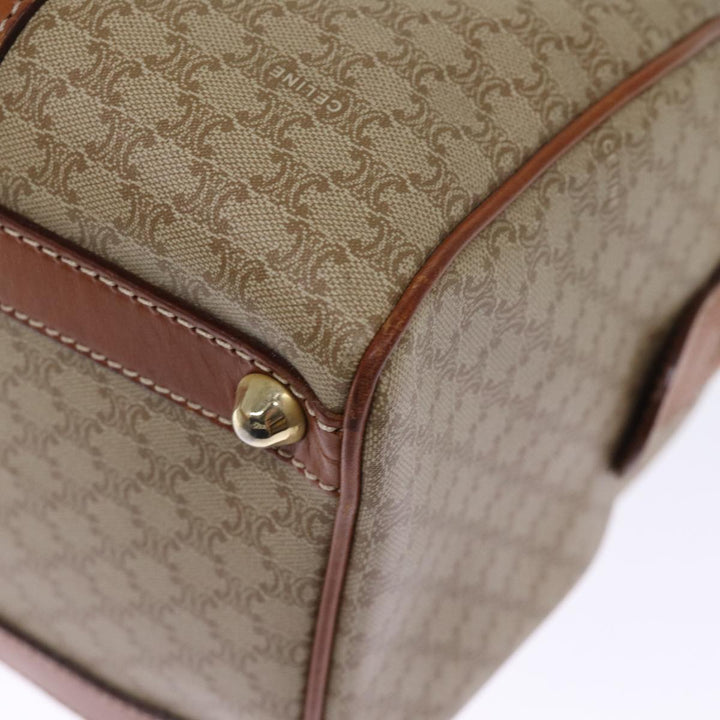 Celine Macadam Canvas Boston Bag Beige Auth 76020