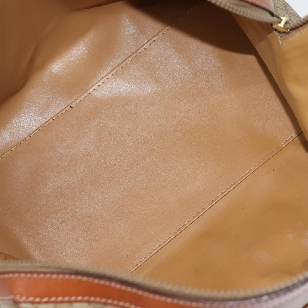 Celine Macadam Canvas Boston Bag Beige Auth 76020