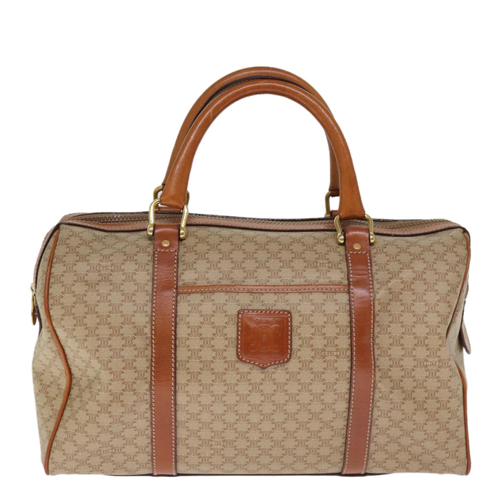 Top Quality Celine Macadam Canvas Boston Bag Beige Auth 76020
