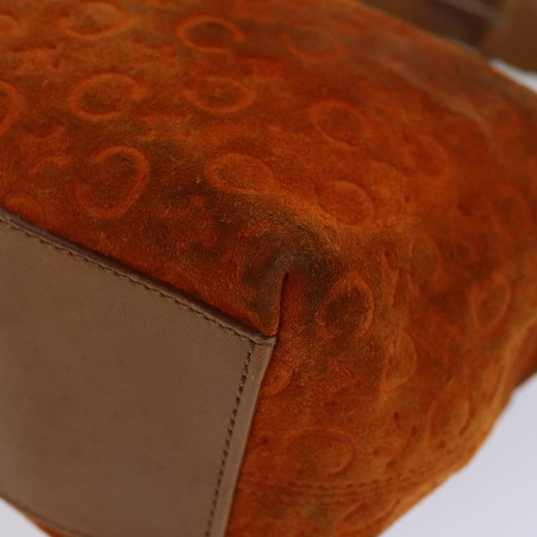 Celine C Macadam Canvas Shoulder Bag Orange Auth 76078