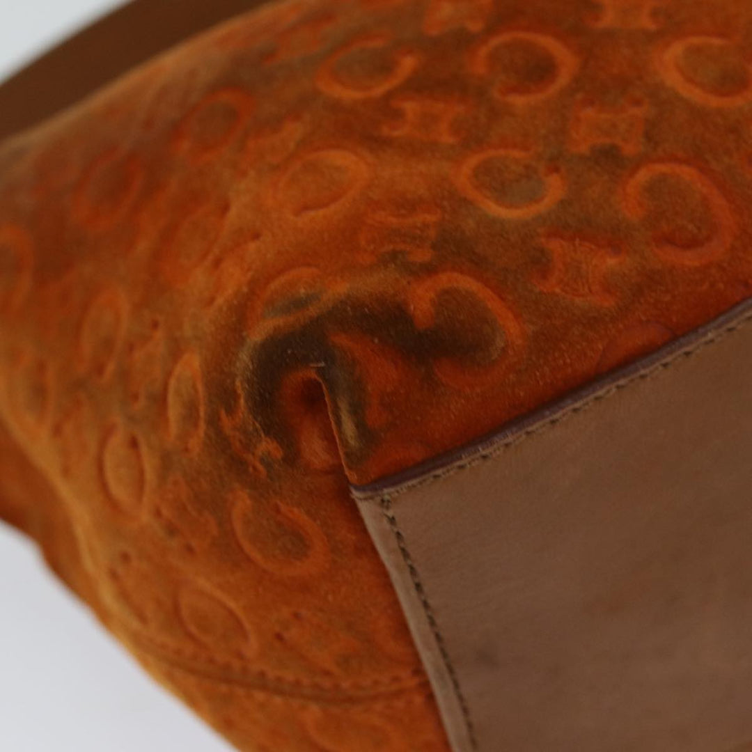 Celine C Macadam Canvas Shoulder Bag Orange Auth 76078