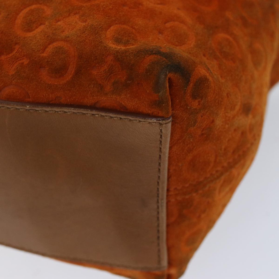 Celine C Macadam Canvas Shoulder Bag Orange Auth 76078