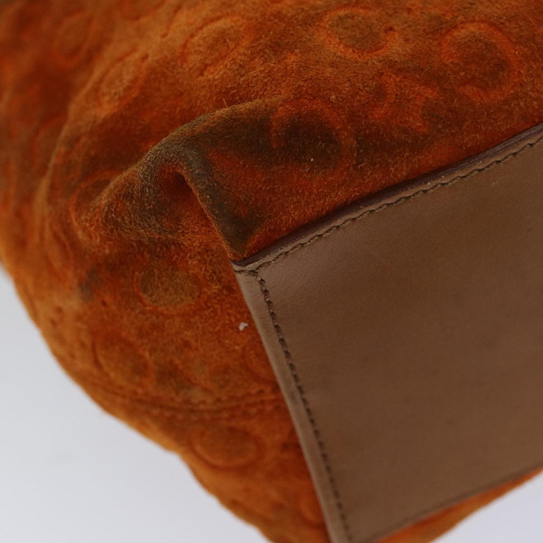 Celine C Macadam Canvas Shoulder Bag Orange Auth 76078