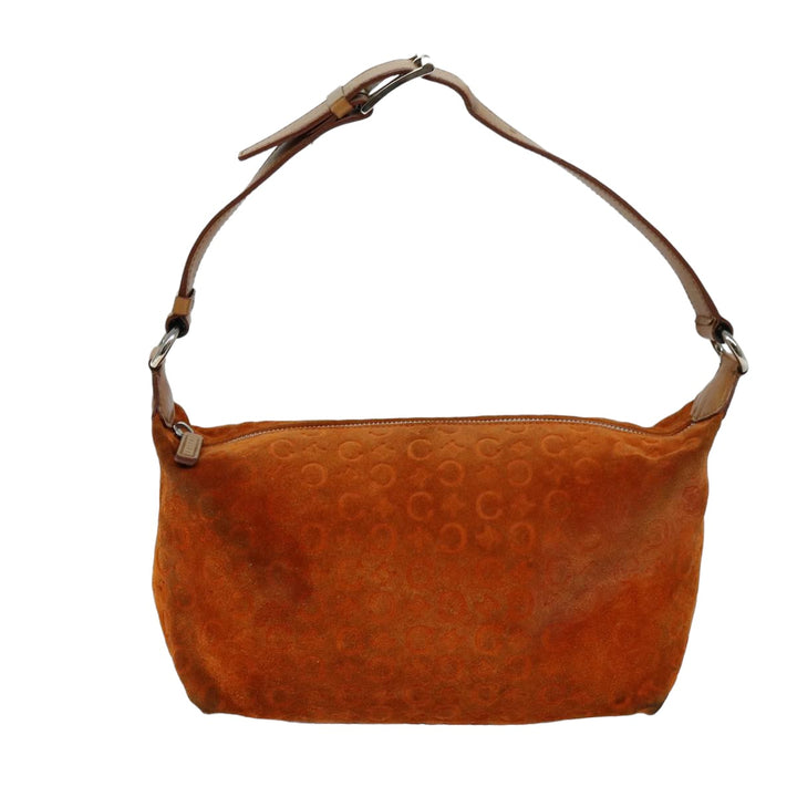 Celine C Macadam Canvas Shoulder Bag Orange Auth 76078
