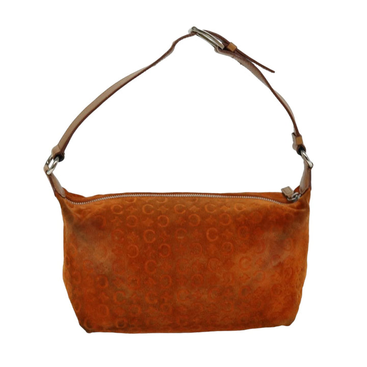 Celine C Macadam Canvas Shoulder Bag Orange Auth 76078