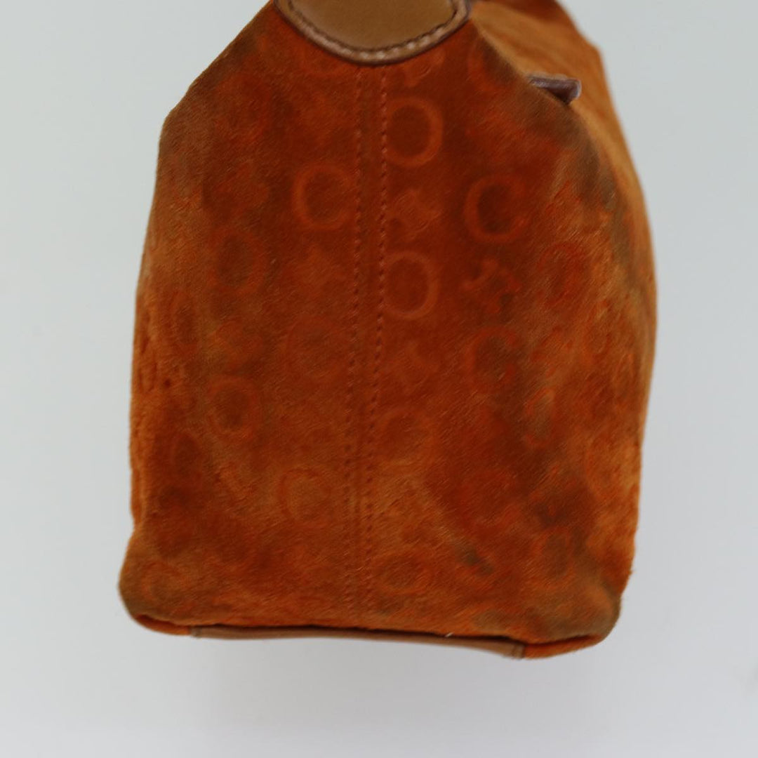 Celine C Macadam Canvas Shoulder Bag Orange Auth 76078