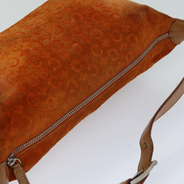Celine C Macadam Canvas Shoulder Bag Orange Auth 76078