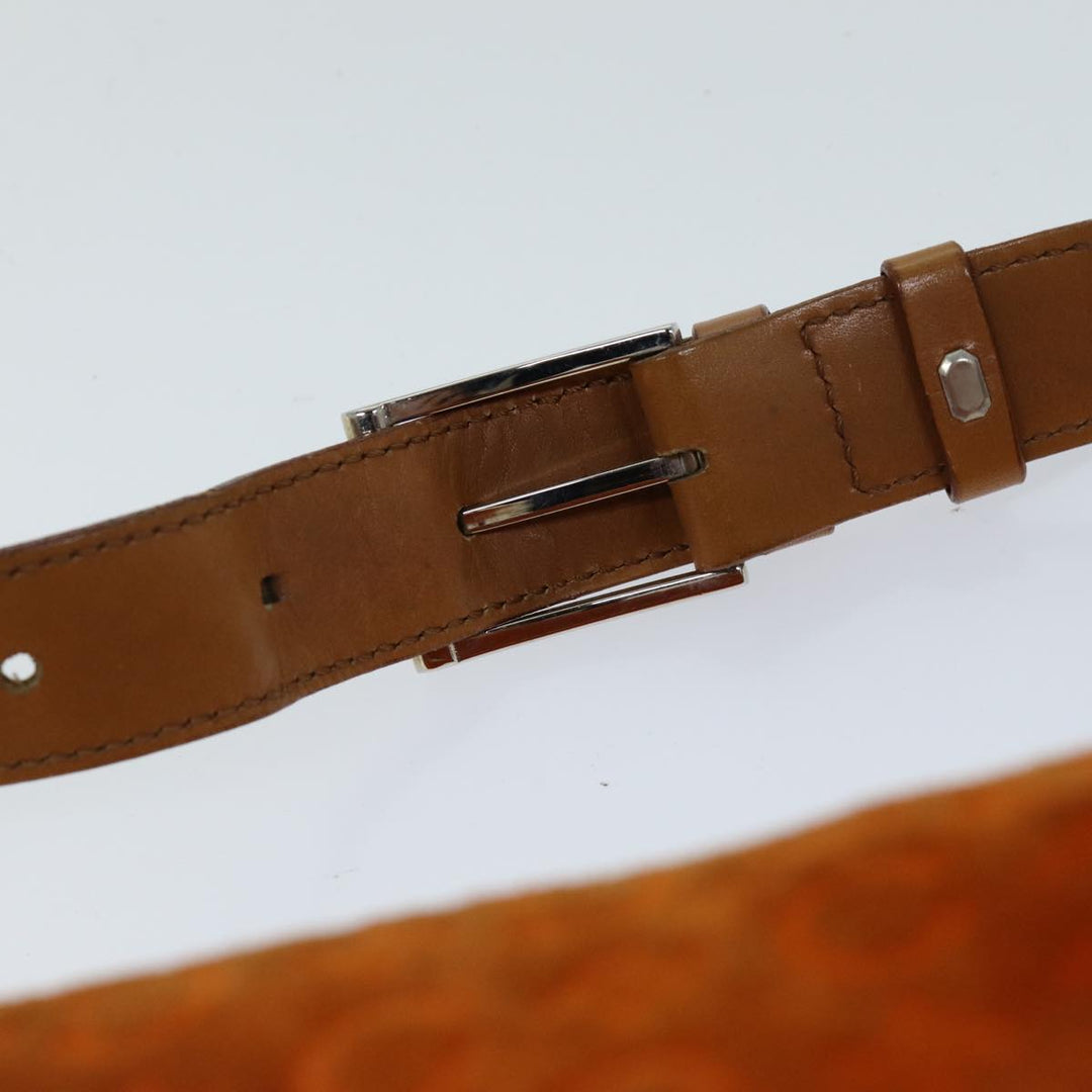 Celine C Macadam Canvas Shoulder Bag Orange Auth 76078