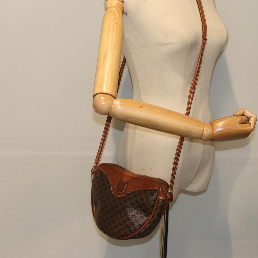 Celine Macadam Canvas Shoulder Bag PVC Brown  76083
