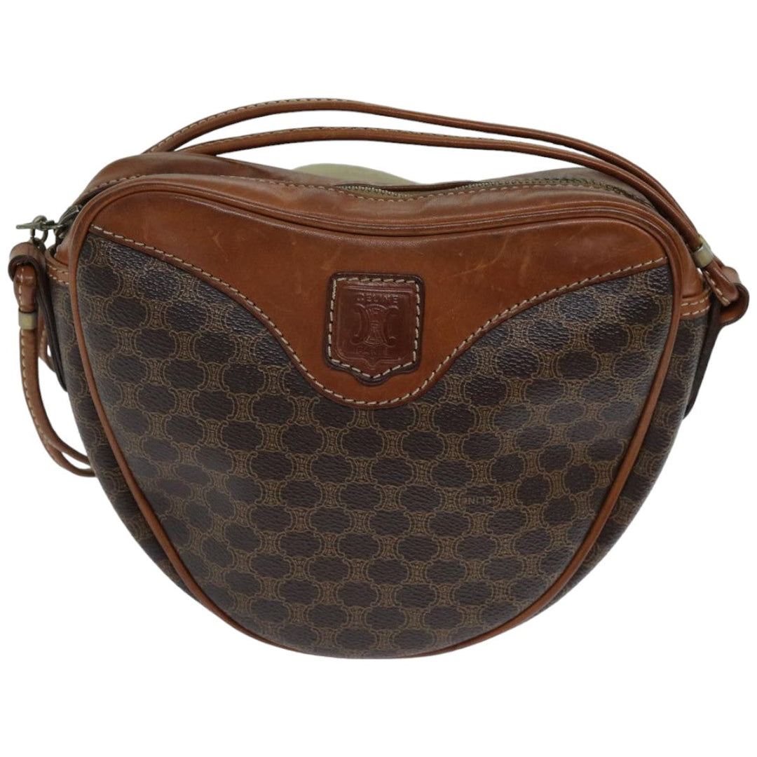 Celine Macadam Canvas Shoulder Bag PVC Brown  76083