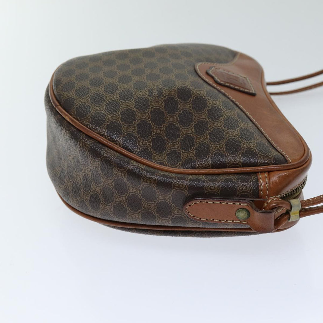 Celine Macadam Canvas Shoulder Bag PVC Brown  76083