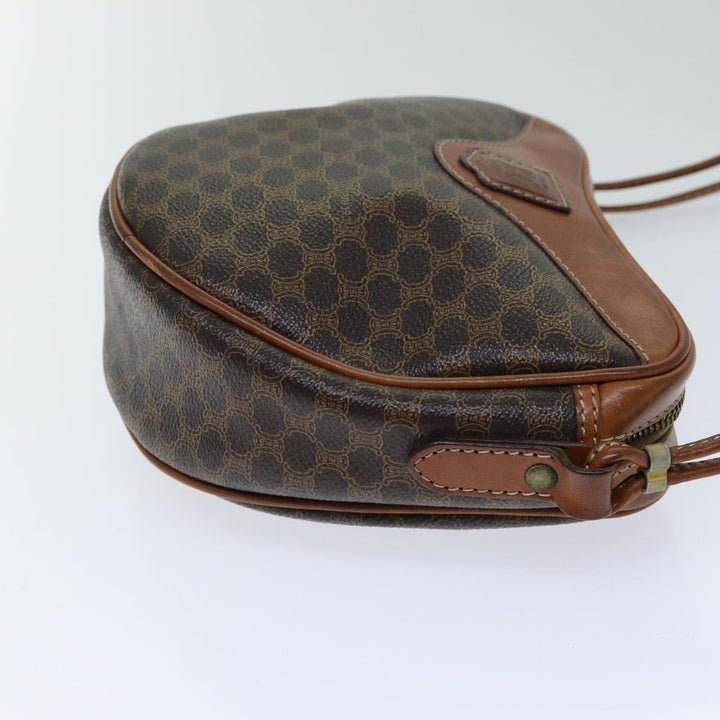 Celine Macadam Canvas Shoulder Bag PVC Brown  76083
